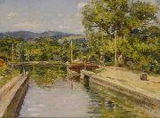Theodore Robinson Canal Scene oil painting on canvas